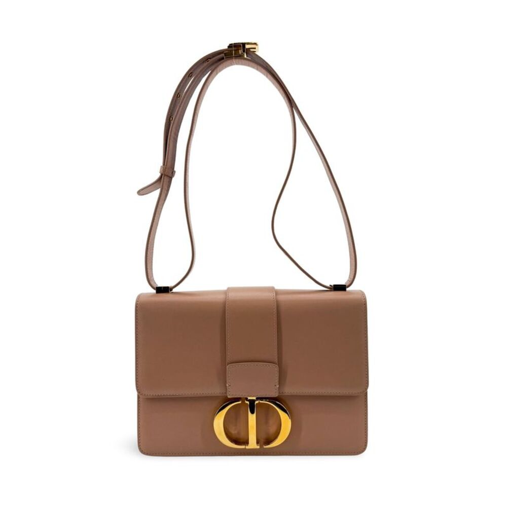 Christian Dior 30 Montaigne Flap Leather Beige Leather Handbag